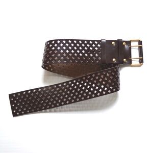 Yves Saint Laurent wide patent waist belt